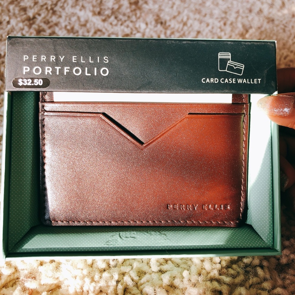 Perry Ellis REAL LEATHER Card Case Wallet